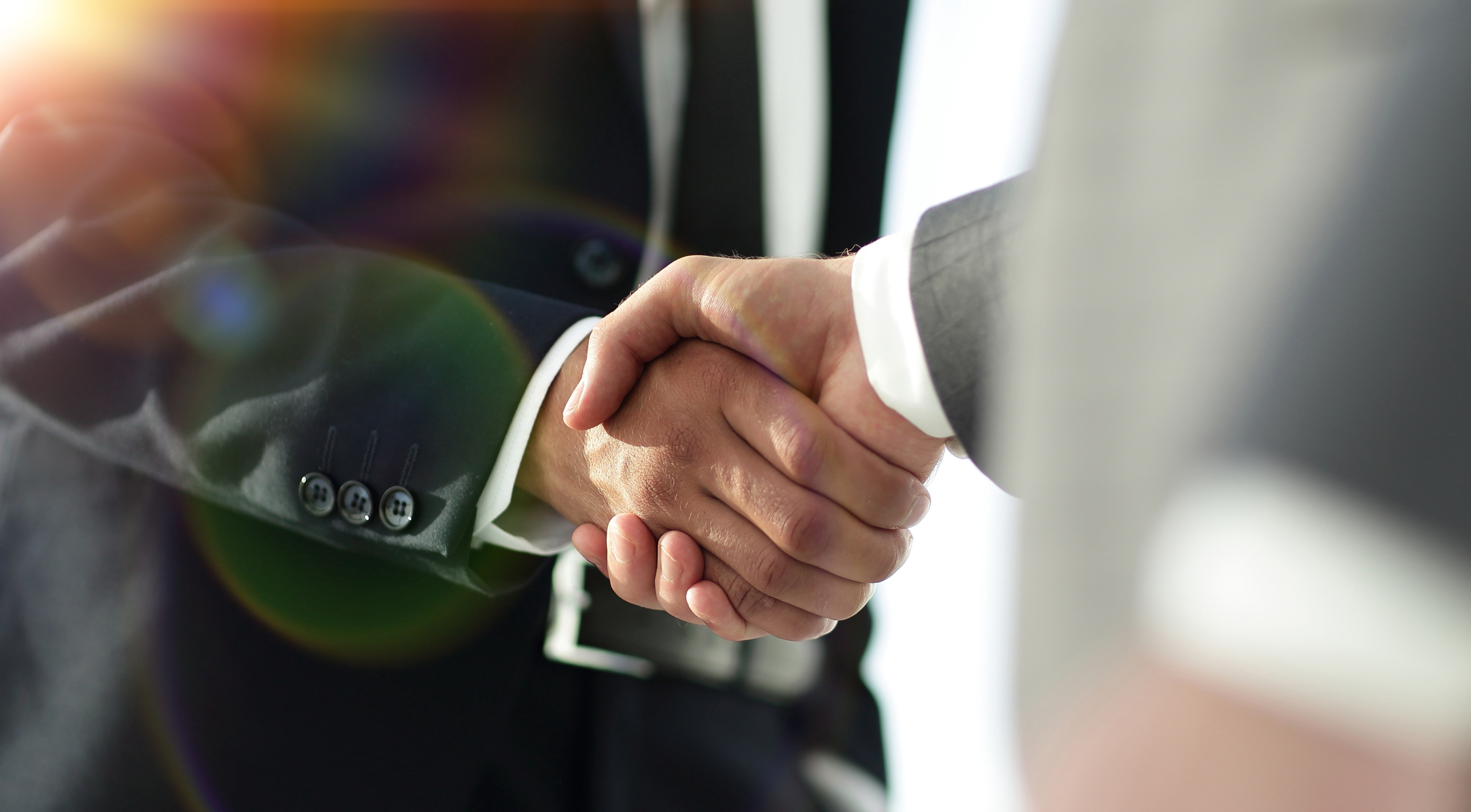 Business men giving a handshake. Business concept